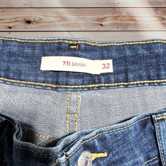 Levi's 711 Skinny Jeans Blue Waist 32 - Picture 8 of 10